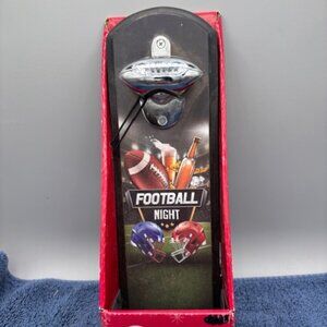 Holiday Time 12" Wall Mounted Plaque Bottle Opener Football Night NEW